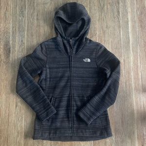 North Face Fleece Zip Up Hoodie Jacket Gray Medium